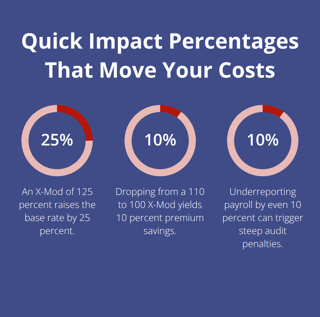 Percentage chart highlighting key percent-based cost impacts in California workers’ compensation. - California workers compensation