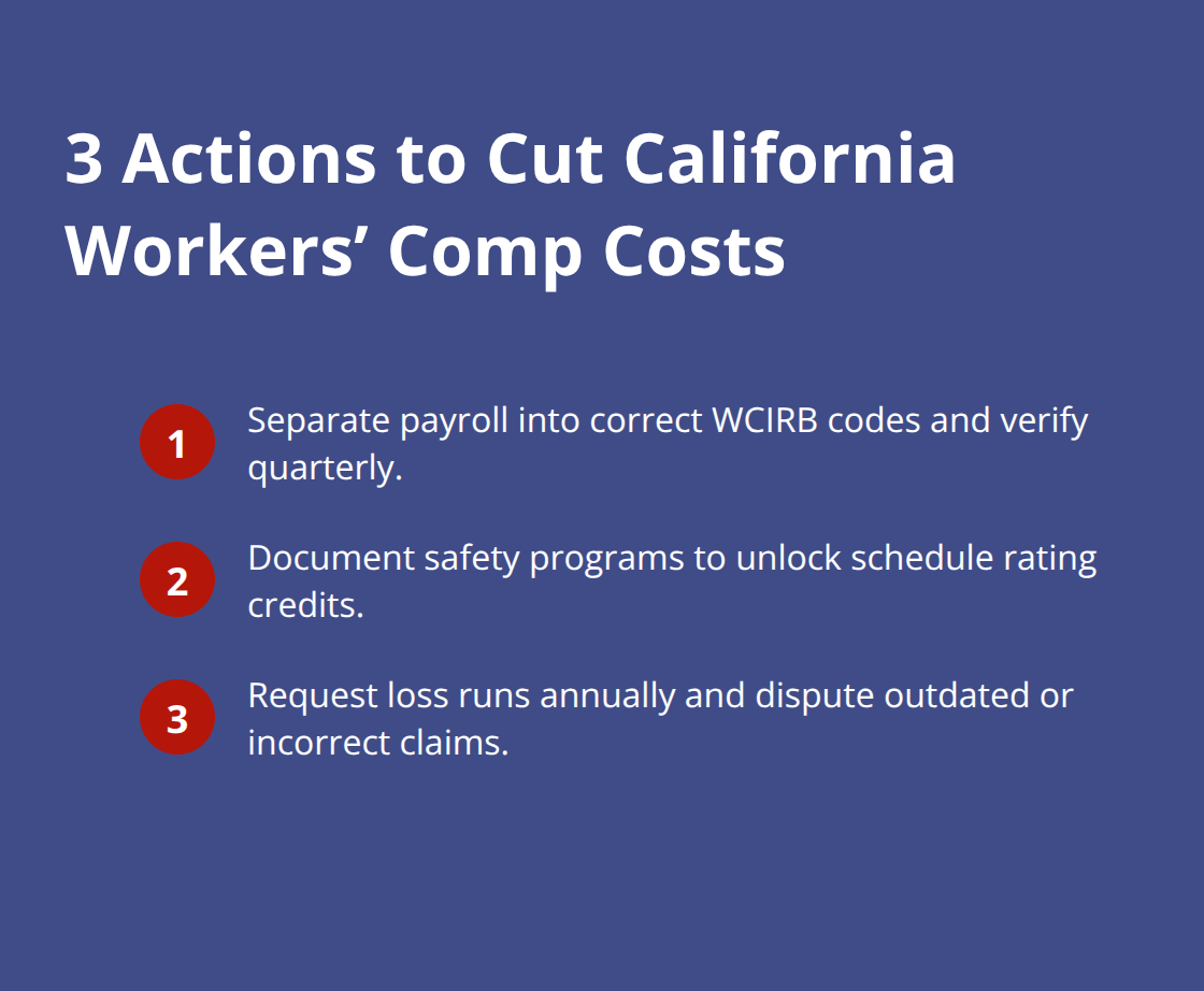 Compact ordered list summarizing three immediate cost-control actions for transportation companies.