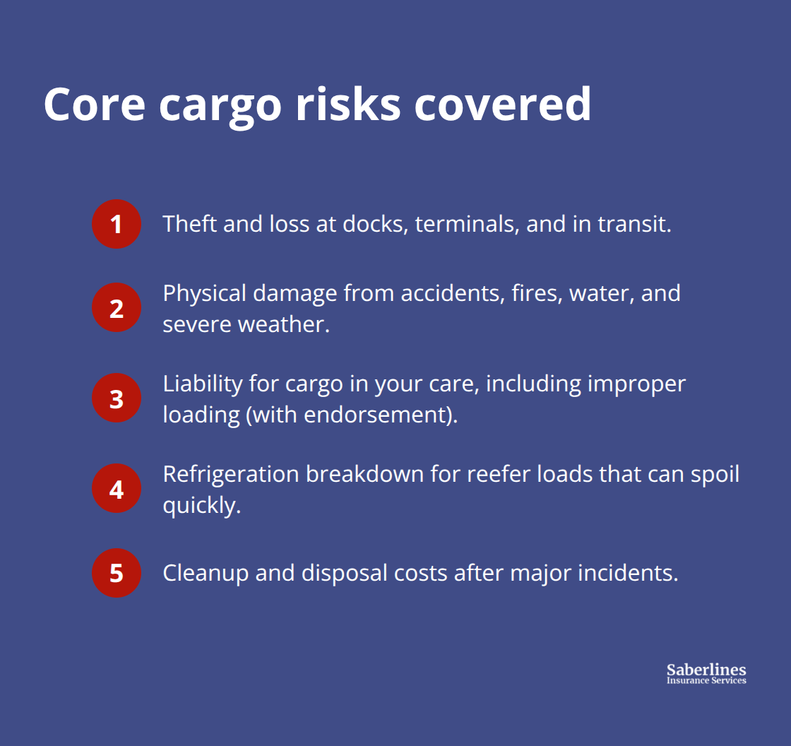Key cargo risks truck cargo insurance covers for U.S. trucking operations