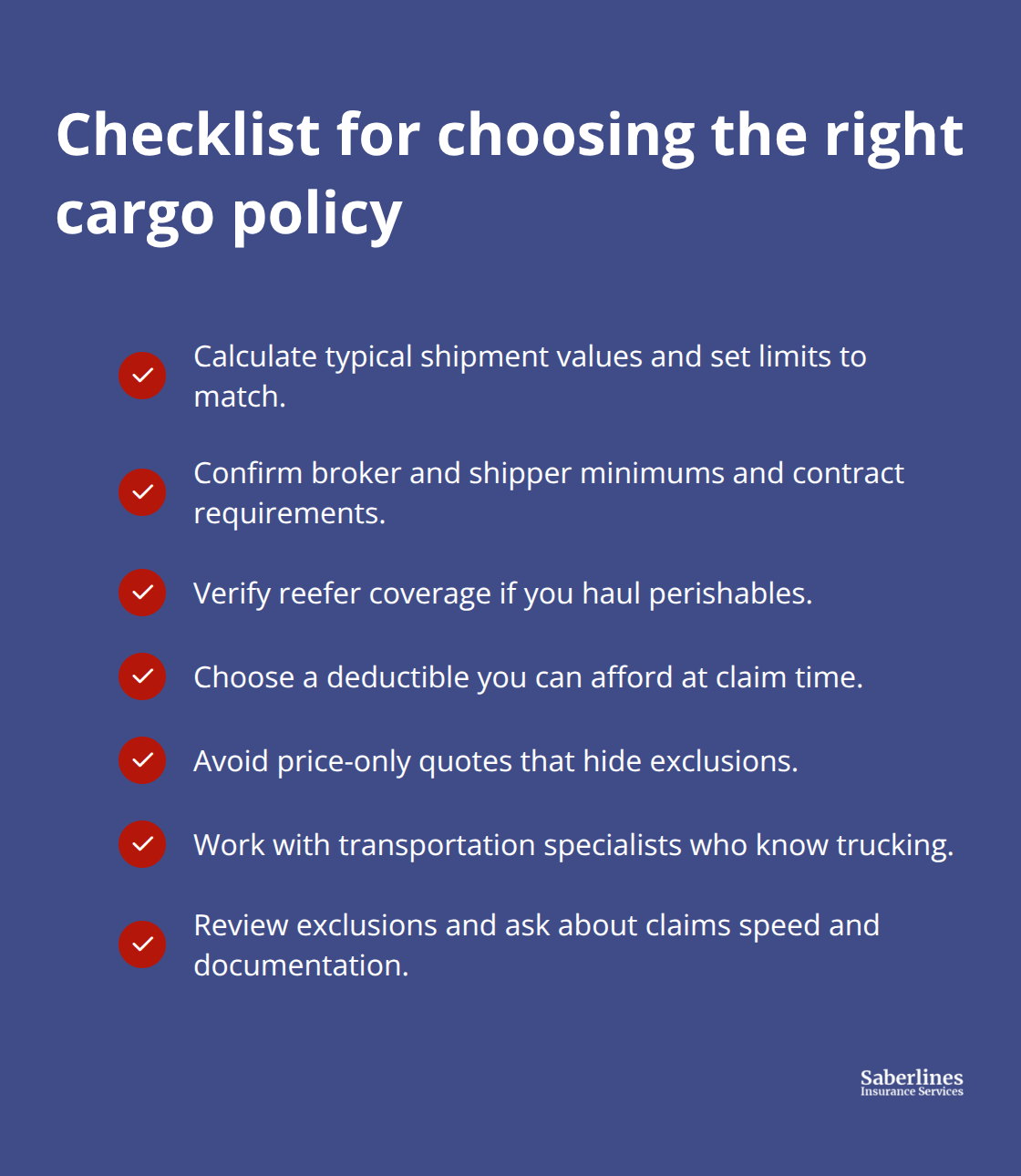 Actionable steps to select cargo insurance tailored to U.S. fleets - Truck cargo insurance