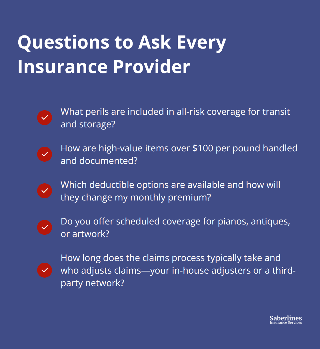 Checklist of essential questions moving companies should ask when comparing cargo insurance providers in the United States - cargo insurance for movers