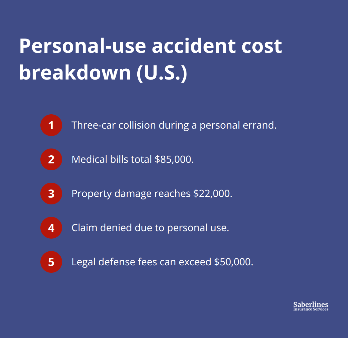Cost components and consequences when an accident occurs during personal use of a company vehicle in the United States. - commercial vehicle personal use insurance