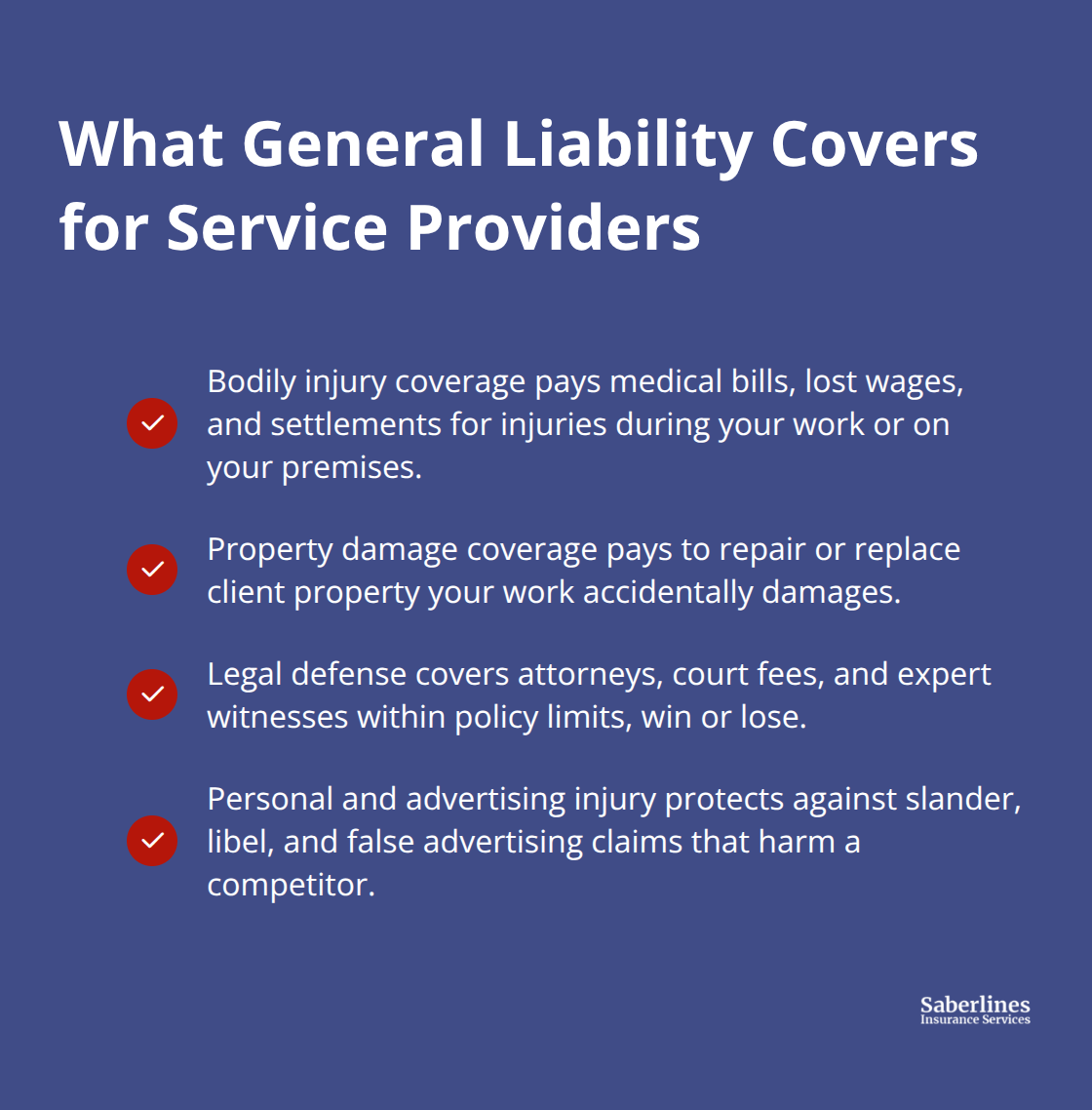 Key protections included in general liability insurance for service businesses