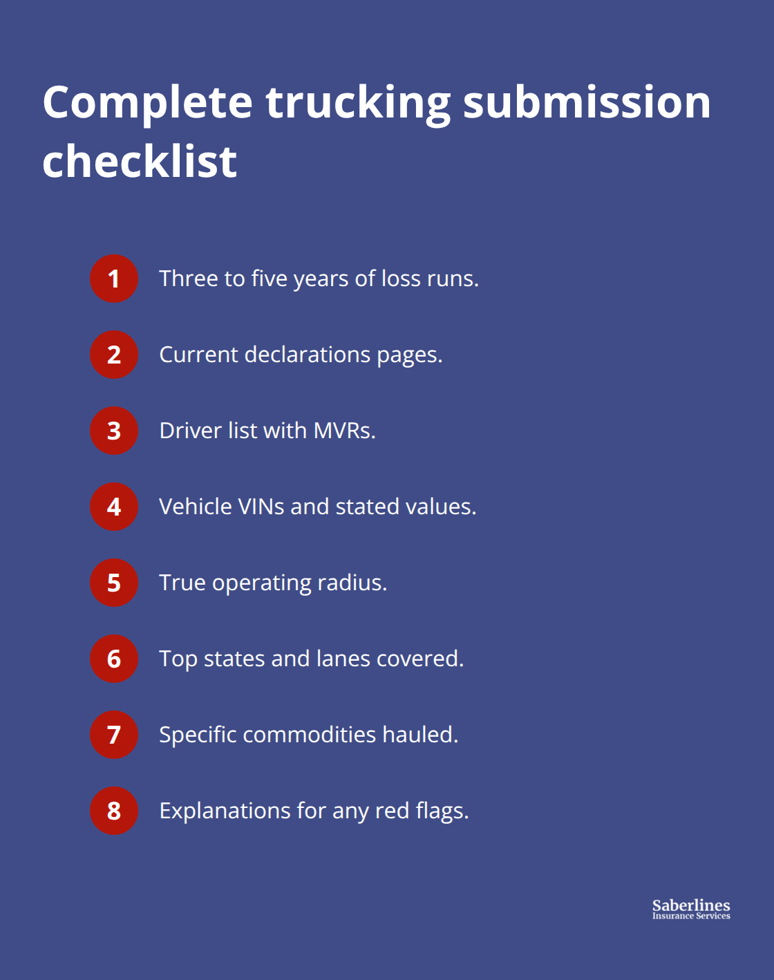 Documents and details underwriters expect in a trucking insurance submission - high risk trucking coverage